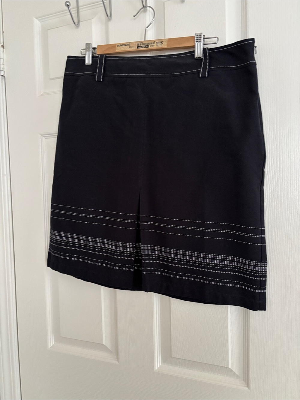 Ann Taylor Black Mini Skirt with Contrast Stitching